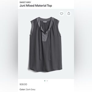 Sweet Grey Juni Mixed Material Top